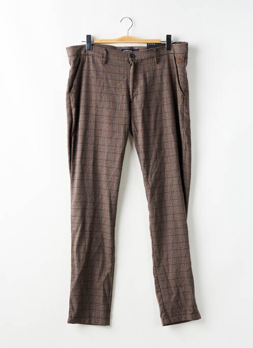 Pantalon chino tissage chiné taille normale marron BRUCE & BUTLER  homme
