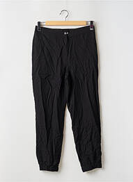Pantalon 7/8 tissage popeline taille normale noir YUGEN femme