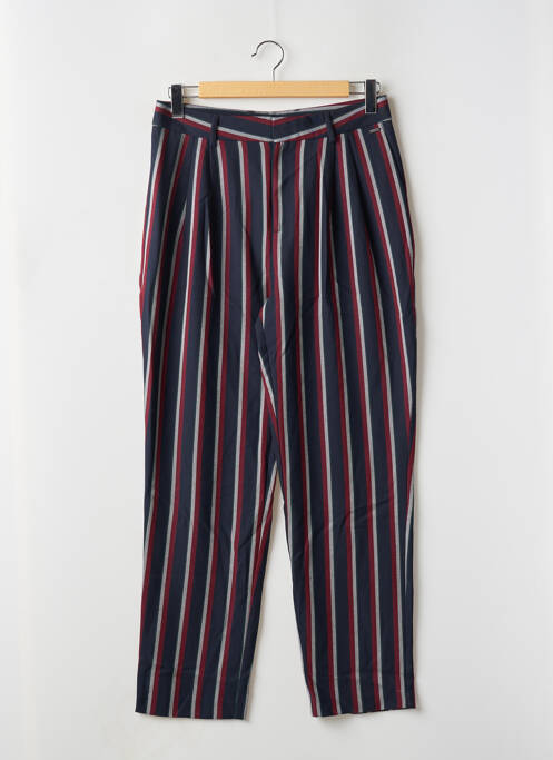 Pantalon chino fermeture zippée sous rabat boutonné taille haute bleu PEPE JEANS femme