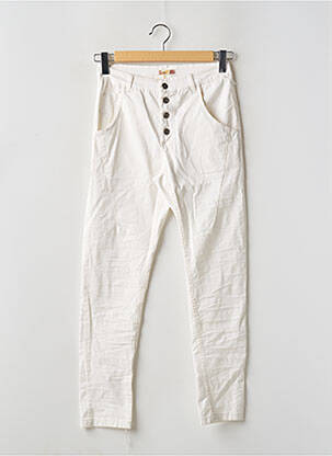 Pantalon slim taille haute taille haute blanc CULT COUPLE femme