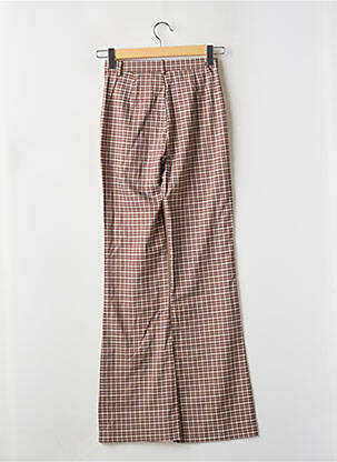 Pantalon flare fermeture zippée sous rabat avec crochet taille haute marron DAISY STREET femme