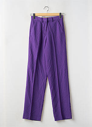 Pantalon droit stretch taille haute violet JJXX femme