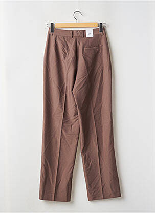 Pantalon droit stretch taille haute marron JJXX femme