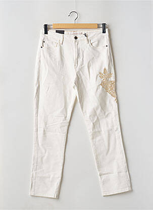 Jeans coupe droite taille haute taille haute blanc GUESS femme