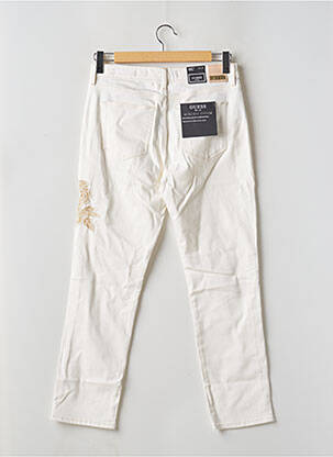 Jeans coupe droite taille haute taille haute blanc GUESS femme