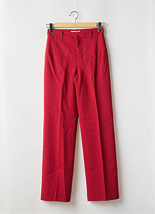 Pantalon droit stretch taille haute rouge MANGO femme