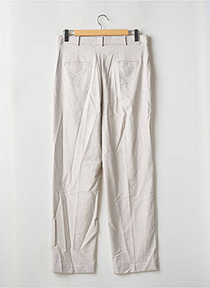Pantalon droit stretch taille haute beige MANGO femme