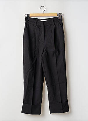 Pantalon droit stretch taille haute noir MNG femme
