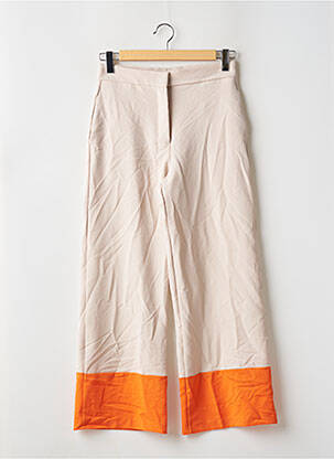 Pantalon large taille à pinces taille haute beige NOOR BY NORA GHARIB femme
