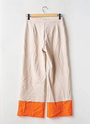 Pantalon large taille à pinces taille haute beige NOOR BY NORA GHARIB femme