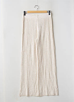 Pantalon large taille haute taille haute beige ONLY femme
