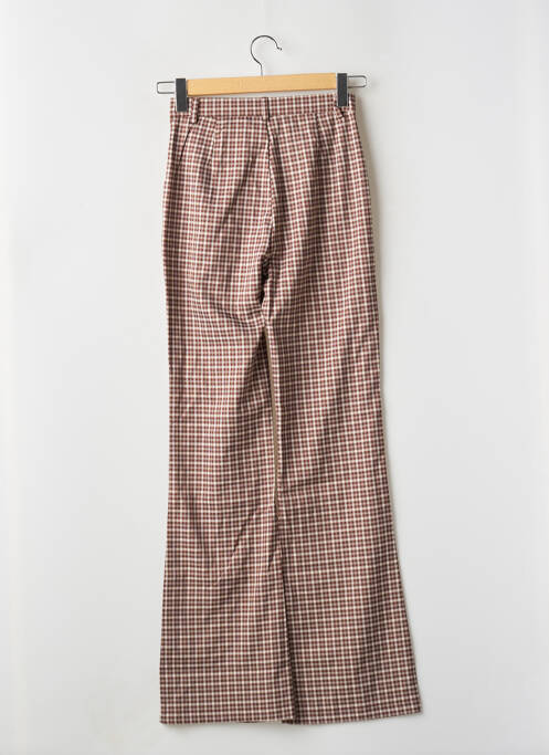 Pantalon flare fermeture zippée sous rabat avec crochet taille haute marron DAISY STREET femme