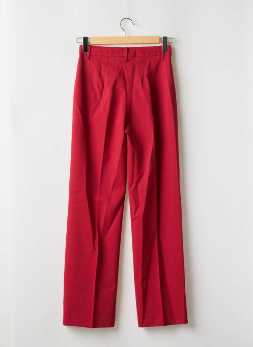 Pantalon droit stretch taille haute rouge MANGO femme