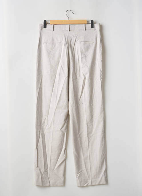 Pantalon droit stretch taille haute beige MANGO femme