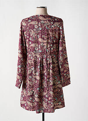 Robe courte coupe évasée manches longues rouge COLINE femme