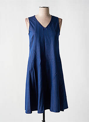 Robe mi-longue sans manche sans manche bleu GUY DUBOUIS femme