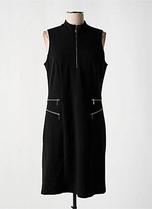 Robe mi-longue tissage crêpe sans manche noir MERI & ESCA femme