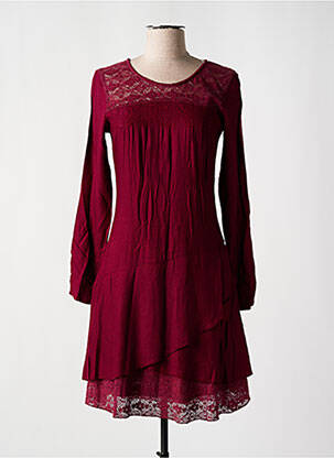 Robe courte manches longues manches longues rouge COLINE femme
