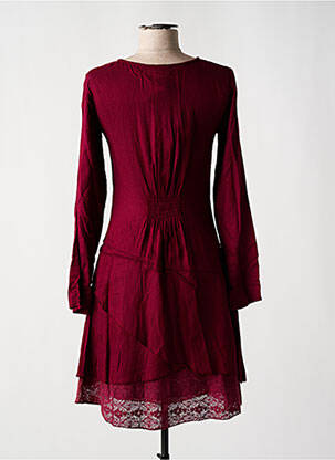 Robe courte manches longues manches longues rouge COLINE femme