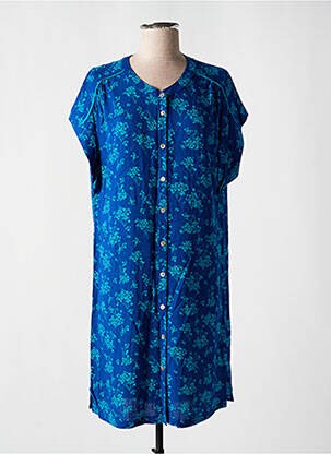 Robe courte coupe fluide manches courtes bleu ÉTYMOLOGIE femme