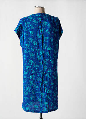 Robe courte coupe fluide manches courtes bleu ÉTYMOLOGIE femme
