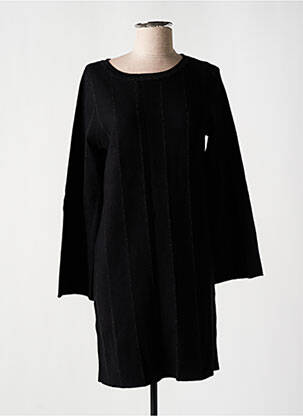 Robe pull stretch manches longues noir WNT COLLECTION femme