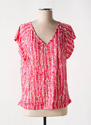 T-shirt imprimé fantaisie manches courtes rose ÉTYMOLOGIE femme