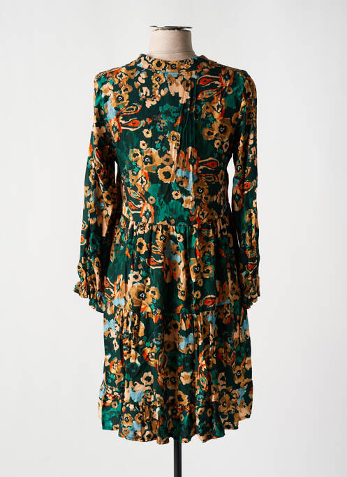 Robe courte vert COULEURS DU TEMPS pour femme