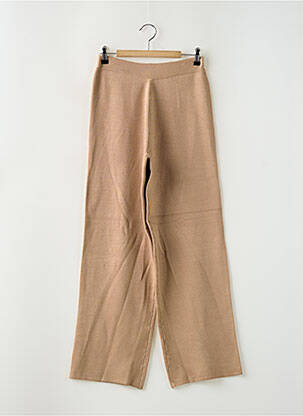 Pantalon droit taille élastique beige WNT COLLECTION femme