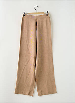 Pantalon droit taille élastique beige WNT COLLECTION femme