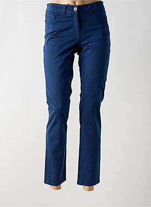 Pantalon 7/8 fermeture zippée sous rabat boutonné bleu ESPRIT DE LA MER femme