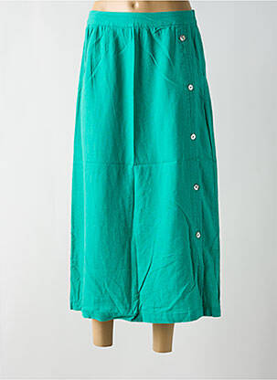 Jupe mi-longue coupe droite vert ÉTYMOLOGIE femme