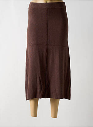 Jupe mi-longue coupe droite marron WNT COLLECTION femme