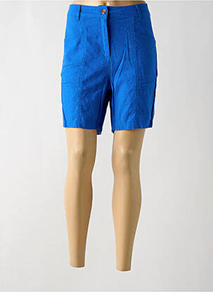 Short fermeture zippée sous rabat boutonné bleu ÉTYMOLOGIE femme