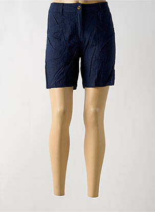Short fermeture zippée sous rabat boutonné bleu ÉTYMOLOGIE femme