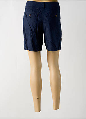 Short fermeture zippée sous rabat boutonné bleu ÉTYMOLOGIE femme
