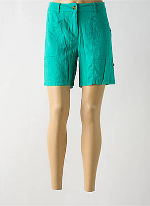 Short fermeture zippée sous rabat boutonné vert ÉTYMOLOGIE femme