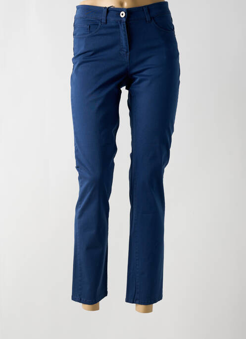 Pantalon 7/8 fermeture zippée sous rabat boutonné bleu ESPRIT DE LA MER femme