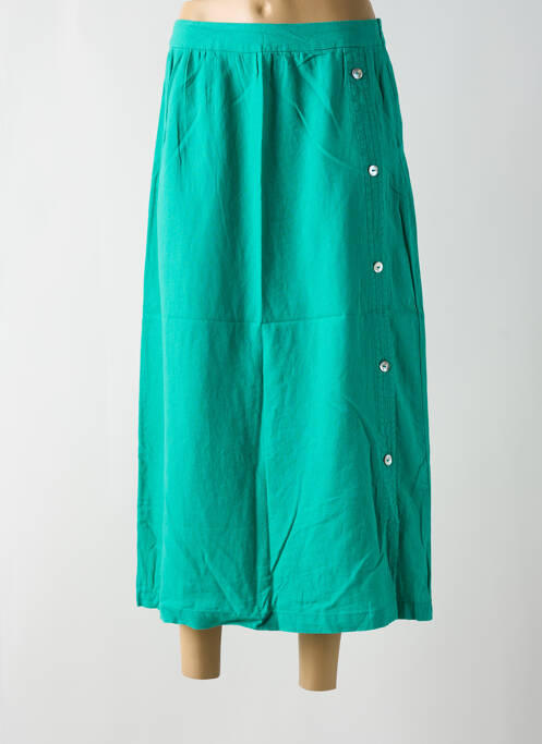 Jupe mi-longue coupe droite vert ÉTYMOLOGIE femme