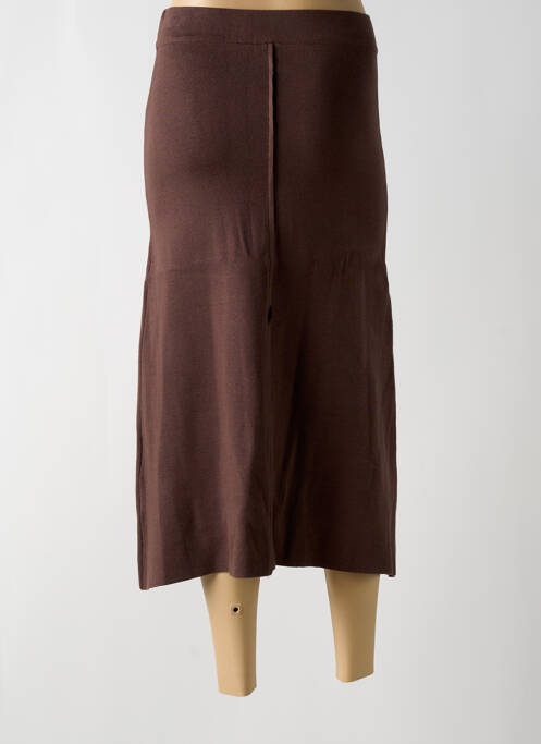 Jupe mi-longue marron WNT COLLECTION pour femme