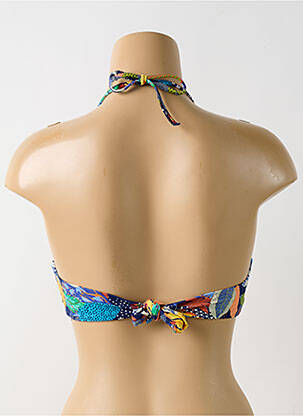 Haut de maillot de bain fermeture liens à nouer haut soutien-gorge moulé bleu COLLINE femme