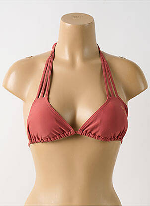 Haut de maillot de bain fermeture liens à nouer haut triangles marron CBK femme
