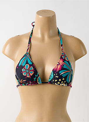 Haut de maillot de bain fermeture liens à nouer haut triangles noir COLLINE femme