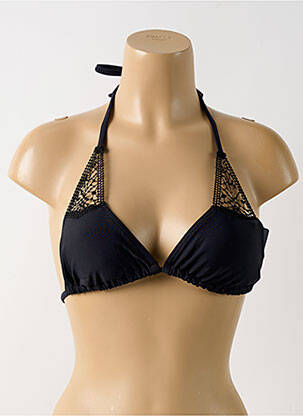 Haut de maillot de bain fermeture liens à nouer haut triangles noir CBK femme