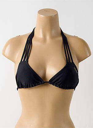 Haut de maillot de bain fermeture liens à nouer haut triangles noir CBK femme