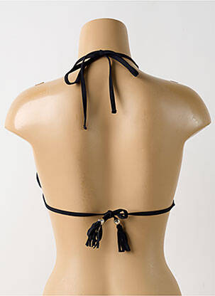 Haut de maillot de bain fermeture liens à nouer haut triangles noir CBK femme