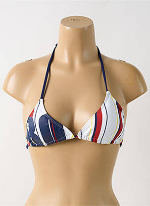 Haut de maillot de bain fermeture liens à nouer haut triangles bleu CBK femme