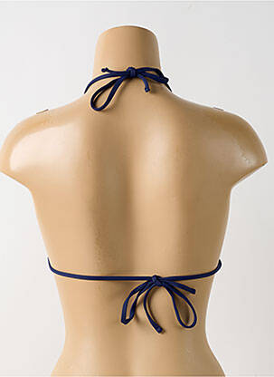 Haut de maillot de bain fermeture liens à nouer haut triangles bleu CBK femme
