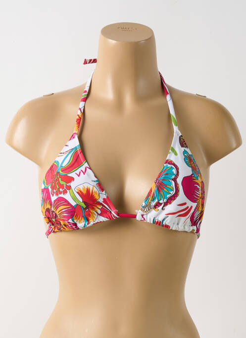 Haut de maillot de bain fermeture liens à nouer haut triangles blanc COLLINE femme