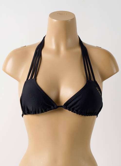 Haut de maillot de bain fermeture liens à nouer haut triangles noir CBK femme